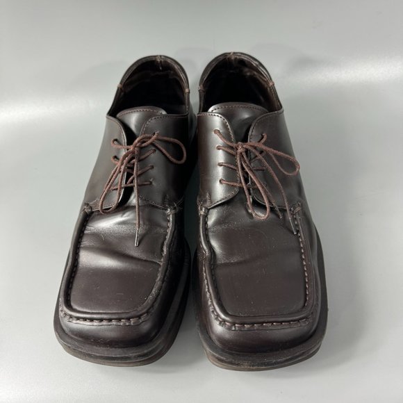 100% Authentic Prada Squared-toe Brown Leather Oxford Shoes, 10 main image 9
